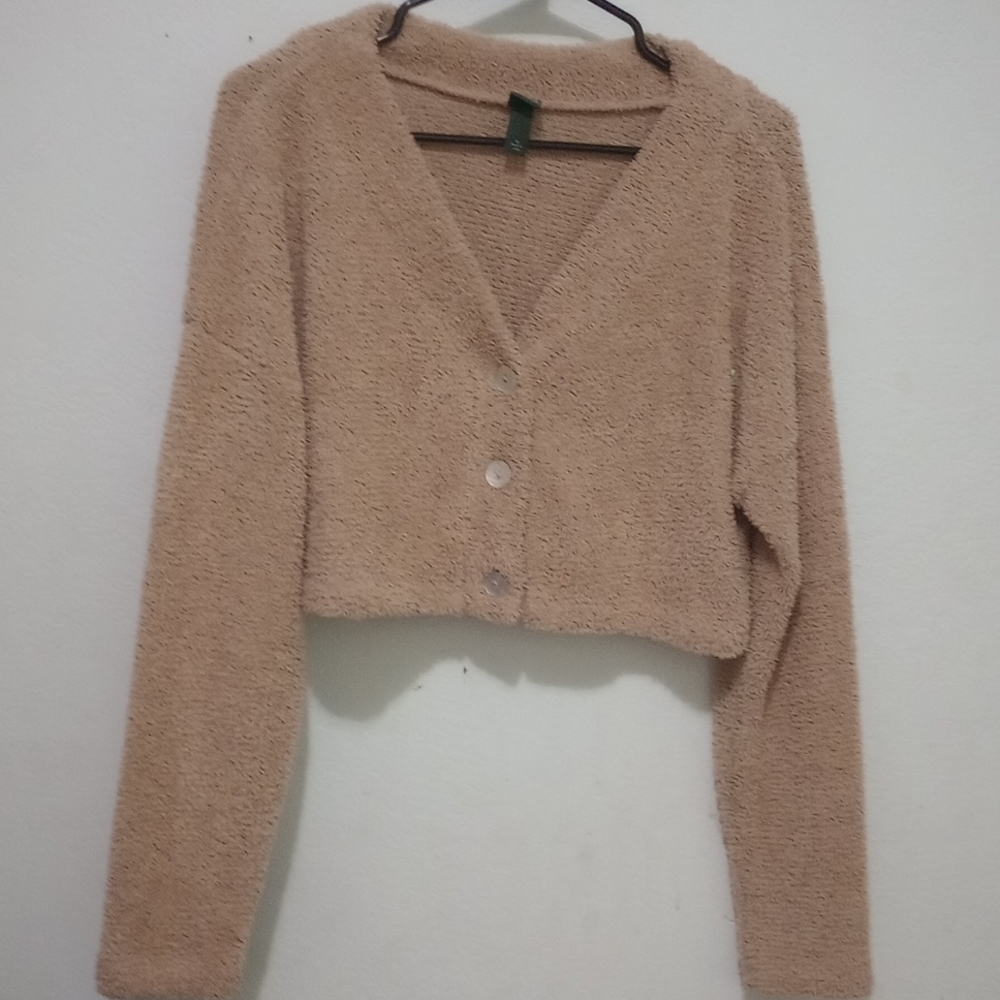Brown sweater with low v neck